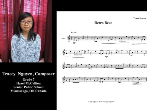 <p>Classes from Hazel McCallion Sr. Public School turned their names into melodies by completing the composition activities from Chapters 1 &#038; 2 in Breezin&#8217; Thru Theory. These two young composers shared their music with us. Tracey Nguyen had no prior musical training other than classroom recorder and clarinet. Stephen Babb is a tuba player so it was natural for him to write his melody in the low register of the bass clef! Listen to how wonderful they sound and what is possible when you have an 8-measure melody. Their music teacher Ms. Barb Ward then played the compositions on music night for all parents to hear. What a thrill that was!</p>
<p><a href="http://www.youtube.com/watch?feature=player_embedded&#038;v=fSDm8Q5eKks">Listen to Tracey&#8217;s Composition.</a><br />
<a href="http://www.youtube.com/watch?feature=player_embedded&amp;v=GxxF0GxHPdo">Listen to Stephen&#8217;s Composition.</a></p>
